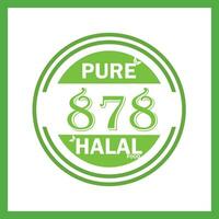 design with halal leaf design 878 vector