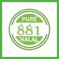 design with halal leaf design 881 vector