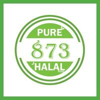 design with halal leaf design 873 vector