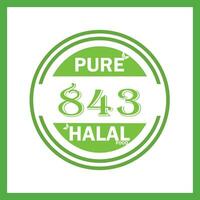 design with halal leaf design 843 vector