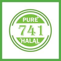 design with halal leaf design 741 vector