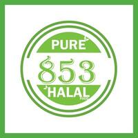 design with halal leaf design 853 vector