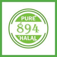 design with halal leaf design 894 vector