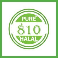 design with halal leaf design 810 vector