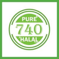 design with halal leaf design 740 vector