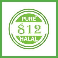 design with halal leaf design 812 vector