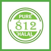 diseño con halal hoja diseño 812 vector