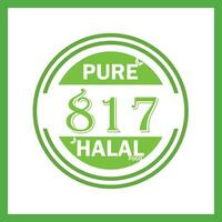 design with halal leaf design 817 vector