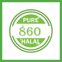 design with halal leaf design 860 vector