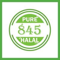 design with halal leaf design 845 vector