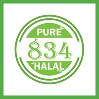 design with halal leaf design 834 vector