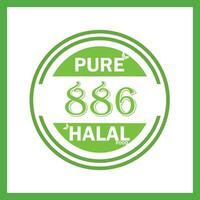 design with halal leaf design 886 vector