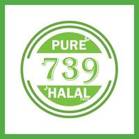 design with halal leaf design 739 vector