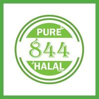 design with halal leaf design 844 vector