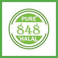 design with halal leaf design 848 vector