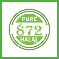 design with halal leaf design 872 vector