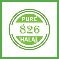 design with halal leaf design 826 vector