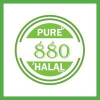 design with halal leaf design 880 vector