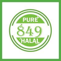 design with halal leaf design 849 vector