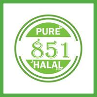 design with halal leaf design 851 vector