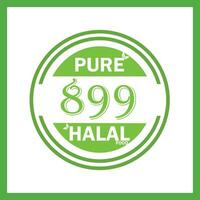 design with halal leaf design 899 vector