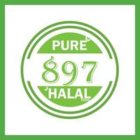 design with halal leaf design 897 vector