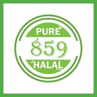 design with halal leaf design 859 vector