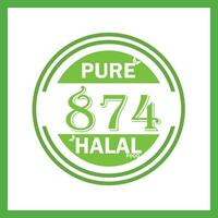 design with halal leaf design 874 vector