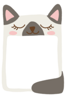 Nota tarjeta con un linda gato rectangular png