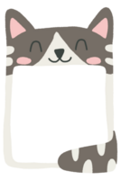 Nota tarjeta con un linda gato rectangular png