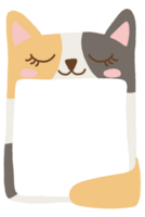 Nota tarjeta con un linda gato rectangular png