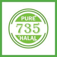design with halal leaf design 735 vector