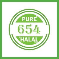 design with halal leaf design 654 vector