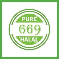 design with halal leaf design 669 vector