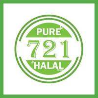 design with halal leaf design 721 vector