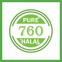 diseño con halal hoja diseño 760 vector