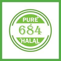 design with halal leaf design 684 vector