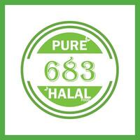 design with halal leaf design 683 vector