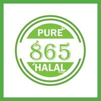 design with halal leaf design 865 vector