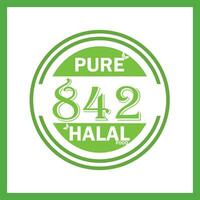 diseño con halal hoja diseño 842 vector