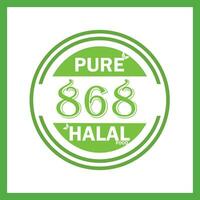 design with halal leaf design 868 vector