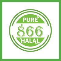 design with halal leaf design 866 vector