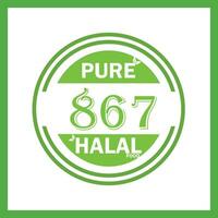 design with halal leaf design 867 vector