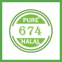 design with halal leaf design 674 vector