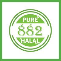 design with halal leaf design 882 vector