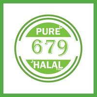 design with halal leaf design 679 vector