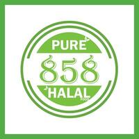 design with halal leaf design 858 vector