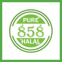 design with halal leaf design 858 vector