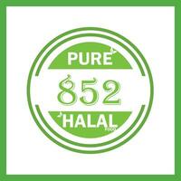 design with halal leaf design 852 vector