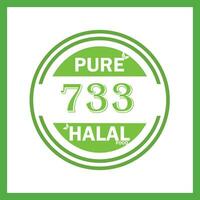 design with halal leaf design 733 vector